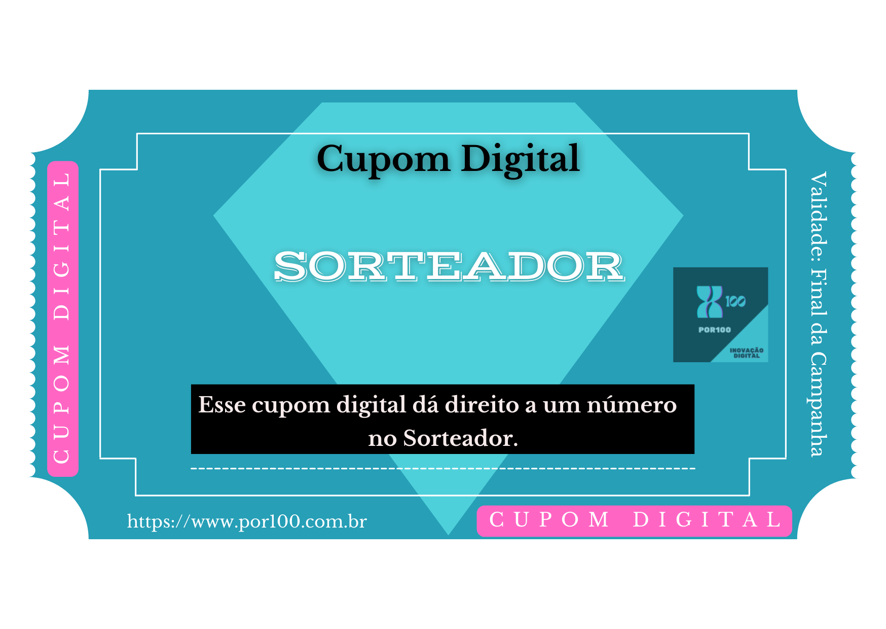 Cupom Digital Sorteador Por100 Solu es